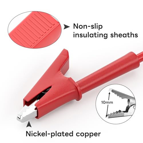 Goupchn Test Leads Kit Alligator Clips Electrical Cable 4mm Banana Plug to Banana Plug Test Wires with Wire Piercing Probes 6PCS for Multimeter Electrical Testing Red&Balck