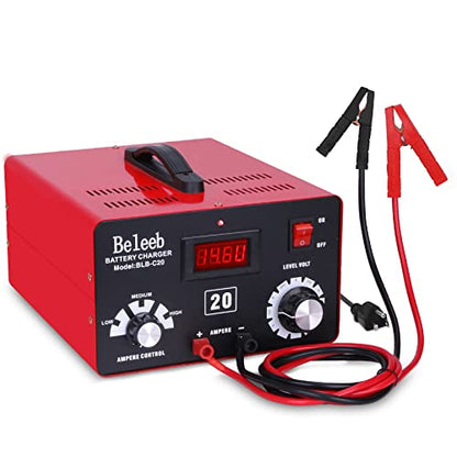 C20 Adjustable Battery Charger 12V 24V 36V 48V, 12A Pulses of High-Voltage Battery Desulfator Maintainer with Smart Chip for Lead-Acid LiFePO4 Lithium Batteries BLB-C20