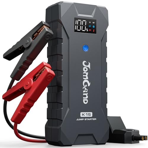 K15 Extremely Safe Jump Starter, 2500A Car Battery Jump Starter for Up to 8.0L Gas or 6.0L Diesel Engines, 12V Portable Jump Box with Smart Jumper Cable, USB-C Charge and 3 Mode Flashlight