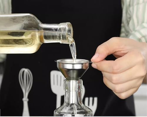 3PCS Kitchen Funnels Set,Stainless Metal Funnel for Filling Bottles - Tiny Small Medium Large for Essential Oils,Spice, Cooking,Powder,Flask，Perfume,Dry Ingredients Powde (Silver)