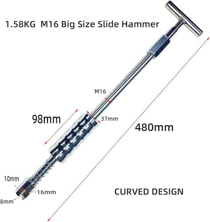 CYGOODS M16 Big Size Slide Puller Gold Lifter Toools Kit,Auto Dent Puller Kit,Car Bodywork Door Dings Remover,Paintless Large & Small Ding Hail Dent Removal Tools with Toolbox (XBLG100)