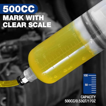 WORKPRO 500CC Manual Fluid Extractor, Multi-Purpose Oil Syringe, Oil Suction Pump, Manual Extraction and Filling Pump, Automotive Oil Syringe | Multi-Purpose Oil Syringe, Oil Suction Pump, Manual Extraction and Filling Pump, Automotive Oil Syringe - size:
