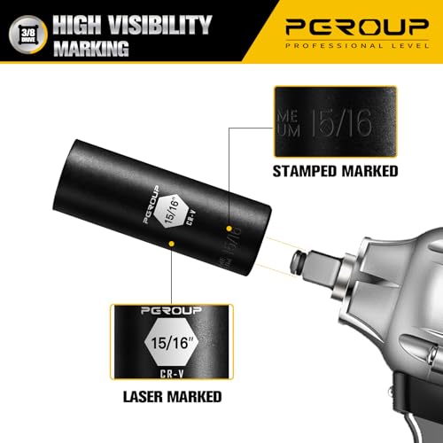 3/8” Drive Deep Impact Socket, SAE(15/16 Inch socket), 6-Point, Cr-V Steel With Black Manganese Phosphate Coating - size: 15/16-inch