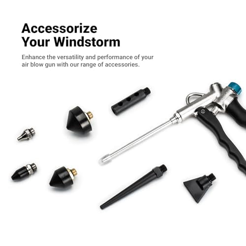 Capri Tools 2-Way Air Blow Gun Kit with Nozzles and Rubber Tips, 8-Piece