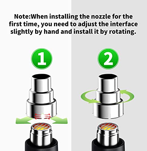 Heat Gun Nozzles Kit, SEEKONE Hot Air Gun Attachments 7 Pieces Stainless Steel Accessories Air Outlet Diameter 35mm / 1.377inch