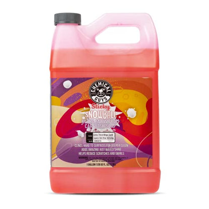 Chemical Guys CWS215 Sticky Snowball Ultra Snow Foam Car Wash Soap (Works with Foam Cannons, Foam Guns or Bucket Washes) for Cars, Trucks, Motorcycles, RVs & More 128 fl oz (1 Gallon) Cherry Scent - size: 128 Fl Oz (Pack of 1)