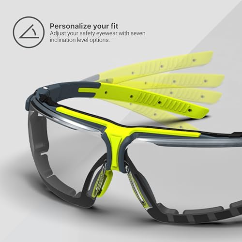 HexArmor VS300 Safety Glasses with Adjustable Side Arms Z87+ for Men and Women - color: Clear With Gasket / Anti Fog Anti Scratch