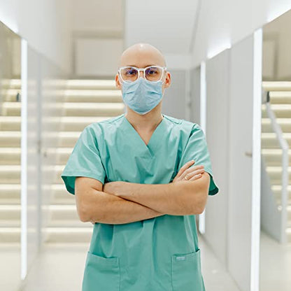 Safety Glasses for Men Women Nurses Anti Fog Stylish Fashion Comfortable Goggles with Side Shields Eye Protection for Adult - color: Clear