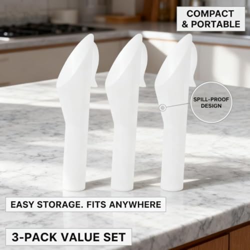 Capless Gas Tank Funnel 3PCS Fuel Funnel for Automotive Use,OEM Compatible, Multi-Purpose Automotive & Water Use