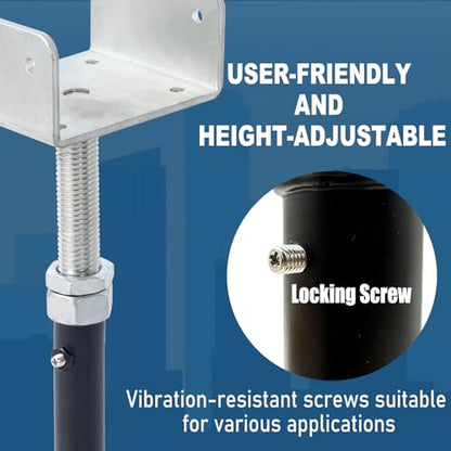 4 Pack U-Shaped Floor Jack for 4x2, 4x4, 4x6 Joists - Adjustable Steel Telepost with U-Head, Mini Screw Jack, Post Jack.11-15 Inch Adjustment Range - size: 11-15