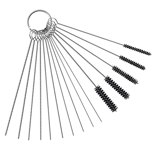Carburetor Carbon Dirt Jet Remove Cleaner Tool Kit | 10 Cleaning Needles + 5 Nylon Brushes for Motorcycle ATV Moped Welder Carb Chainsaw Spray Guns Torch Tips - color: 10 Cleaning Needles + 5 Nylon Brushes