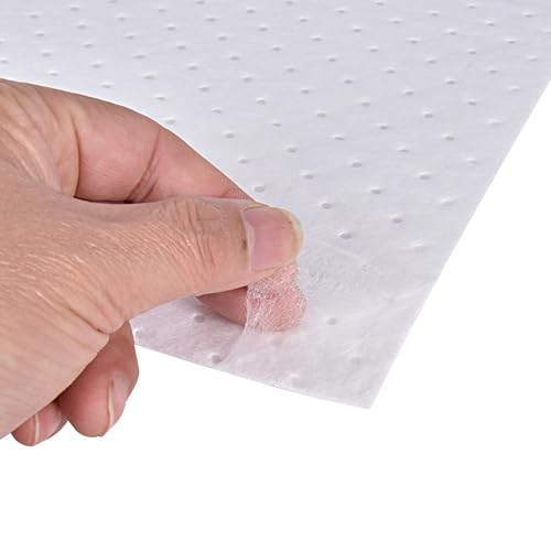 A A IN Oil Absorbent Pads, Heavyweight Dimpled Oil Spill Mats, White | 200-Pack Heavyweight Oil Absorbent Pads| Tear-Resistant| Dimpled for Fast Absorption| Residue-Free Oil Cleanup.