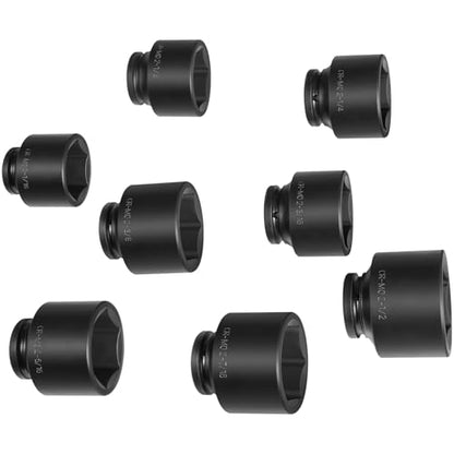 8PCS 3/4" Drive Spindle Axle Nut Impact Socket Set, 2-1/16" to 2-1/2" | Heavy Duty 6-Point CR-MO Chromoly Steel for Truck & Auto Repair