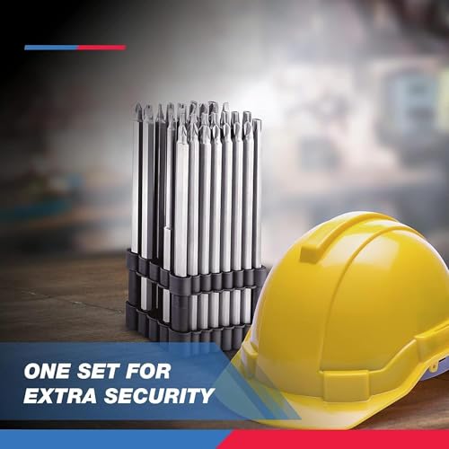 NEIKO 10224A 1/4" Extra Long Security Screwdriver, 32 Piece S2 Steel 6" Long Torx, Tamper Proof, PoziDriv, Spanner, Tri-Wing Security Power Tool - size: Screwdriver Bit, style: Security