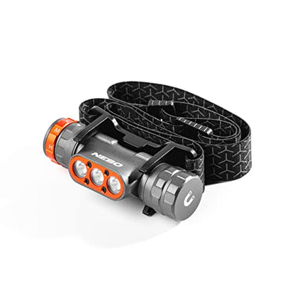 NEBO Transcend 1500 Rechargeable Headlamp | 1,500 Lumens, 5 Light Modes, Detachable Magnetic Work Lamp, Waterproof, Bright LED Head Light for Hiking & Camping, Includes USB Charging Cable - style: 1500 Lumen