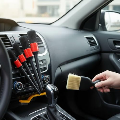15-Piece Car Detailing Brush Set for Interior Vents, Dashboard Crevices & Console Gaps - Durable PP Plastic Cleaning Tool Kit - size: 6.3 x 4.33 x 0.98 in