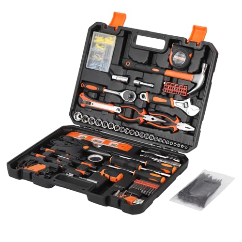 GarveeTech 247 Piece Tool Set, General Home/Auto Repair Tool Kit, Combination Package Mixed Tool Set Hand Tool Kit with Plastic Toolbox Storage Case - size: 247pcs