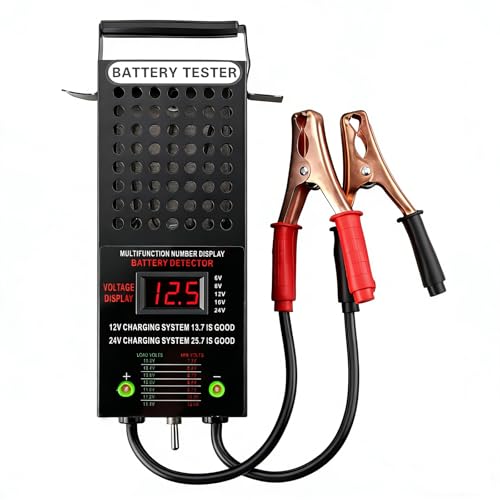CRLITSIY 6V 8V 12V 16V 24V Battery Load Tester Car Battery Tester Motorcycle Battery Analyzer Charging State Detection with LCD Display - size: LCD