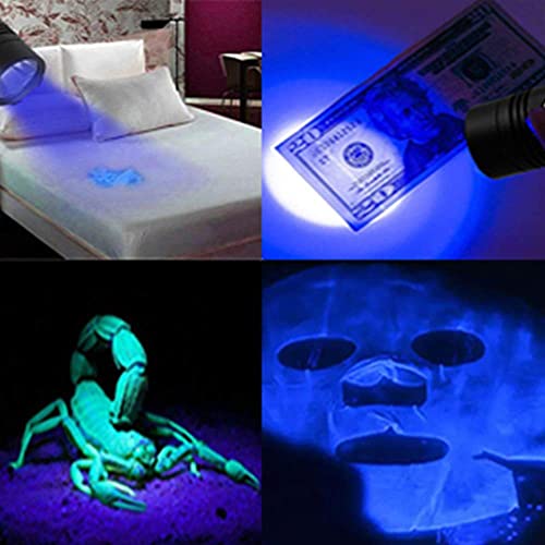 Blacklight flashlights, 3 in-1 Rechargeable Flashlights, UV Light Magnetic LED Flashlight High Lumens, 7 Mode Emergencies Camping flashlight, Tactical Waterproof Flash Light for Pet Urine Detection - color: 2pack flashlight