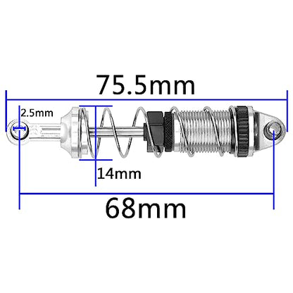 Full Metal Shock Absorber Damper Compatible with MN Model MN128 MN86 MN86K MN86KS G500 1/12 RC Crawler Car (Silver) - color: Silver