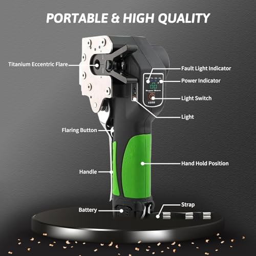 Brake Flaring Tool Kit 1/4" - 3/4" Electric Flaring Tool for Copper Tubing Pipe Precision Flaring Tool HVAC 5 SAE Sizes Clamps 45° Eccentric Cone Flare Gauge Set with 2200mAh Powered Flare Tool Set - size: 13PCS Electric Flaring Tool Kit