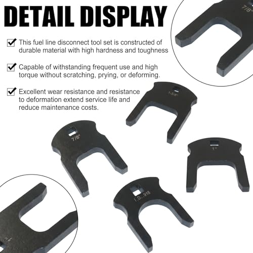 38410 DEF & Fuel Line Disconnect Tool Set, Diesel Fuel Line Removal Tool | 4 Pcs Fuel Line Disconnect Set for Ford, Chevy, GMC Diesel, Audi, and BMW models, fits for car and truck maintenance