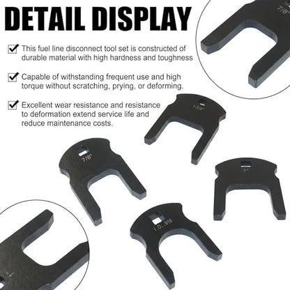 38410 DEF & Fuel Line Disconnect Tool Set, Diesel Fuel Line Removal Tool | 4 Pcs Fuel Line Disconnect Set for Ford, Chevy, GMC Diesel, Audi, and BMW models, fits for car and truck maintenance