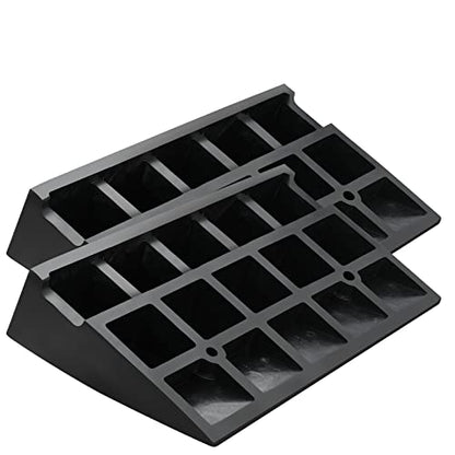 VEVOR Rubber Curb Ramp 2 Pack, 4.3" Rise Height Heavy-Duty 33069 lbs/15 T Capacity Threshold Ramps, Driveway Ramps with Stable Grid Structure for Cars, Wheelchairs, Bikes, Motorcycles - size: 4.3" H