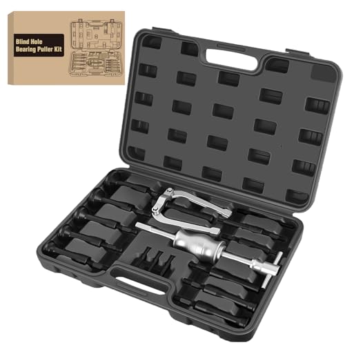 GOOACC 16pcs Blind Hole Bearing Puller Kit, Slide Hammer Pilot Insert Inner Internal Removal Tool Blind Hole Collet Bearing Set, Heavy Duty Blind Bearing Race and Seal Puller Extractor Kit Black Case - color: 16pc Blind Hole Bearing Puller Black