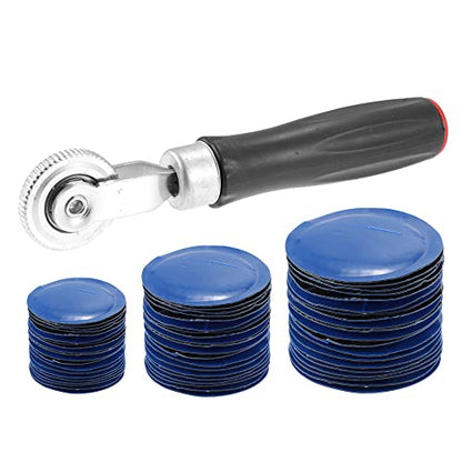 X AUTOHAUX 1 Set Tire Patch Roller Handle Tire Repair Patches Repair Tools for Car 32mm 42mm 58mm