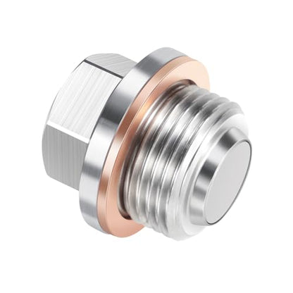 M20x1.5 Engine Oil Drain Plug Stainless Fit for Subaru 98-13 Forester, 93-14 Impreza, 90-19 Legacy, 08-14 Tribeca, 13-21 WRX STI, Stainless Steel Magnetic Oil Pan Drain Plug - size: M20 x 1.5