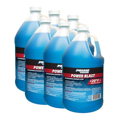 Prime Guard 92306 Power Blast +20°F Windshield Washer Fluid - 1 Gallon (Pack of 6) - size: 6 Pack, style: Power Blast +20°F