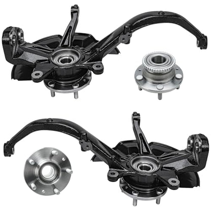 Detroit Axle - 4pc Steering Knuckles Kit for Ford Fusion Lincoln MKZ Zephyr Mercury Milan, 2 Front Steering Knuckles & Wheel Bearing Hubs 2 Rear Wheel Bearing and Hubs Replacement - size: 4UW47642/Kit