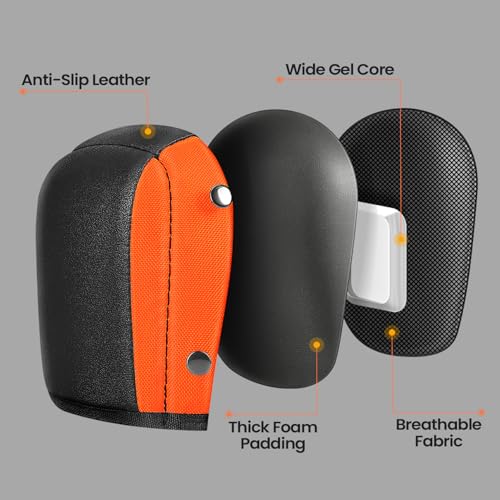 Professional Knee Pads, Heavy Duty Foam Padding, Anti-Slip Gardening Knee Pads with Adjustable Straps and Easy-Fix Clips for Construction Flooring Plumbing Cleaning