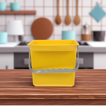 Luxshiny Plastic Bucket with Handle and Measuring Scale 2l Capacity Multifunctional Design Large Capacity Utility Bucket for Home Cleaning and Car Detailing