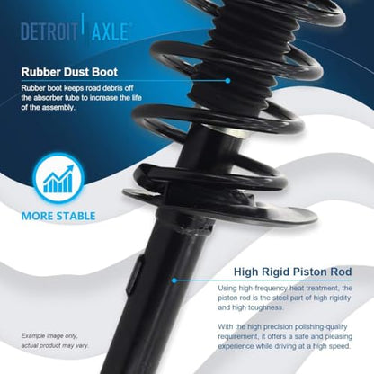 Detroit Axle - Front Steering Knuckles & Wheel Hub Bearing Struts w/Coil Spring Rear Shock Absorbers Replacement for 2006-2007 Ford Focus - size: 6AQU47692/ strut shock sway kit