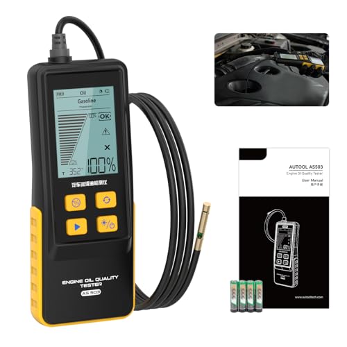 Engine Oil Quality Tester for Gasoline & Diesel | Digital Oil Diagnostic Tool Handheld Analyzer with 31.5in Probe, 2.8in Display - color: BLACK, size: Engine Oil Tester