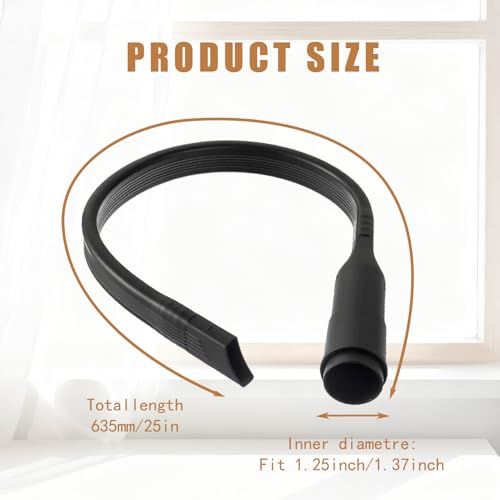 25-Inch Universal Flexible Long Vacuum Attachment Crevice Cleaning Brush Tool Fits for All 1-1/4" (32mm) & 1-3/8" (35mm) Inner Diameter Vacuum Hoses Accessories