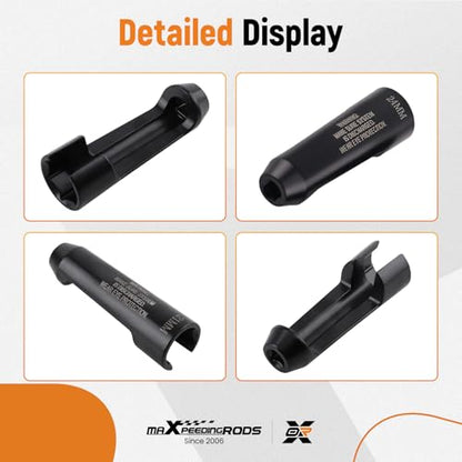 maXpeedingrods 5Pcs 12090 Fuel Line Socket Set, 3/8" Drive Ratchet Fuel Injection Flare Nut Socket 17mm 19mm 21mm 22mm 24mm, for Audi VW BMW Ford Cummins Engines