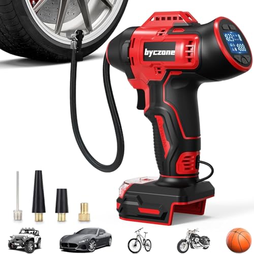 Tire Inflator Compatible with MILWAUKEE 18V Max Battery, 160 PSI Cordless Air Compressor With LCD Digital Pressure Gauge for Car, Bike, Sport Ball (No Battery) - color: For Milwaukee Battery