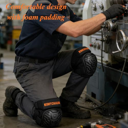 Professional Knee Pads for Work, Construction Gel Knee Pads | Soft Duty Foam Padding, Heavy-duty Shell and Anti-Slip Straps for Indoor, Outdoor Gardening, Flooring, Cleaning, Tiling