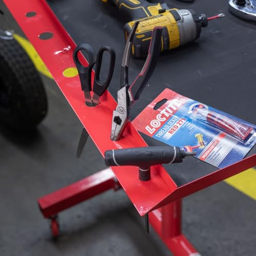 Titan Distributors Inc Adjustable Rolling Work Table with Tool Drawer Workstation for Shops Garages and Warehouses