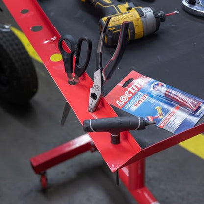 Titan Distributors Inc Adjustable Rolling Work Table with Tool Drawer Workstation for Shops Garages and Warehouses