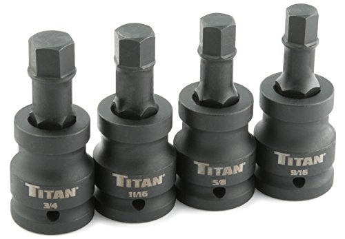Titan 44101 3/4" Drive Torsion Core SAE Impact Jumbo Hex Bit Socket Set (4 Piece) - size: 3/4-Inch Drive SAE Jumbo Hex Impact