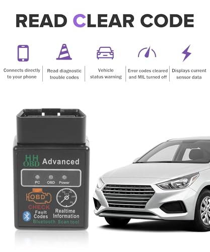 Car Diagnostic Tool,Car Accessories OBD2 Scanner Bluetooth,OBD II Wireless Diagnostic Code Reader Bluetooth Scan Tool,Automotive Code Readers and Scan Tools,Suitable for Most Cars,Trucks