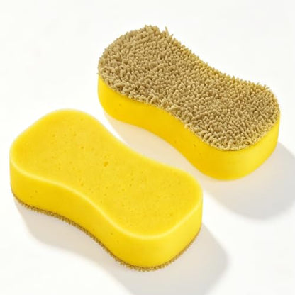 Car Wash Sponge 2 Pack - Large Plush Scratch-Free Cleaning Sponges, High Foam Long-Hair Microfiber Wash Sponge for Cars Trucks SUVs & Household Use - color: 2 Pack