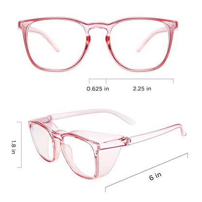 JOO'RTI Anti-Fog Safety Goggles Anti-Blue Light Saftey Glasses Anti-Dust Protective Eyewear for Women and Men - color: Pink