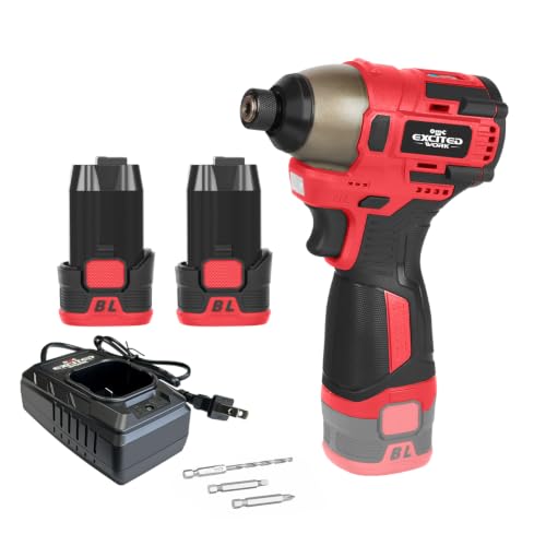 140Nm 17V Brushless Impact Screwdriver with 2 Batteries (Red) | LAZYLAND Cordless Impact Driver Set with 3 Adjustable Speed, and Led Work Light - color: Red, size: 17V Brushless Screwdriver