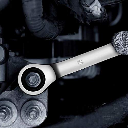 22-Piece Ratcheting Wrench Set，Metric & SAE Chrome Vanadium Steel Hand Combination Wrench Spanner with Portable Carrying Bag (Ratchet Wrench) - style: Ratchet Wrench