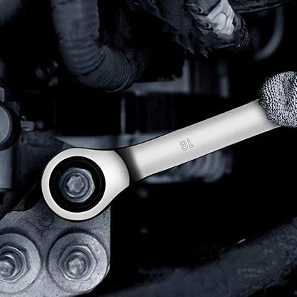 22-Piece Ratcheting Wrench Set，Metric & SAE Chrome Vanadium Steel Hand Combination Wrench Spanner with Portable Carrying Bag (Ratchet Wrench) - style: Ratchet Wrench